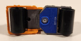 2000 Matchbox Earth Crunchers Road Roller Fluorescent Orange Die Cast Toy Construction Vehicle