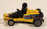 Go Kart Race Car #6 with Driver Yellow Pull Back Die Cast Toy Car Vehicle