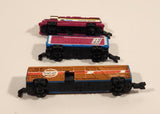 1989 Galoob Micro Machines Power Sounds Trains Great Plains Diesel Train Engine Locomotive with Zippy FE and Century Box Cars Miniature Toy Vehicle Set of 3