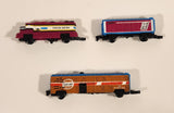 1989 Galoob Micro Machines Power Sounds Trains Great Plains Diesel Train Engine Locomotive with Zippy FE and Century Box Cars Miniature Toy Vehicle Set of 3