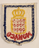 Monaco Coat of Arms Crest White Embroidered Fabric Patch