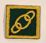Scouts Canada Boy Scouts Gold Links on Green Merit Badge Embroidered Fabric Patch