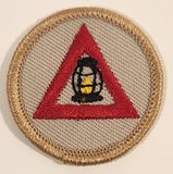 Scouts Canada Boy Scouts Safety Achievement Lantern in Red Triangle Merit Badge Embroidered Fabric Patch