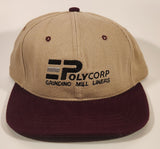 Vintage Polycorp Grinding Mill Liners Beige and Brown Adjustable Trucker Cap Hat