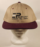 Vintage Polycorp Grinding Mill Liners Beige and Brown Adjustable Trucker Cap Hat
