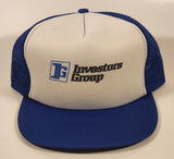 Vintage Investors Group Blue and White Snapback Mesh Trucker Cap Hat