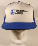 Vintage Investors Group Blue and White Snapback Mesh Trucker Cap Hat