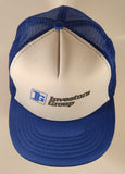 Vintage Investors Group Blue and White Snapback Mesh Trucker Cap Hat