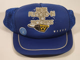 Vintage Wesco We're Plugged-In To Progress Blue Snapback Mesh Trucker Cap Hat