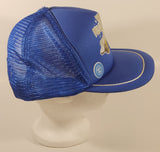 Vintage Wesco We're Plugged-In To Progress Blue Snapback Mesh Trucker Cap Hat