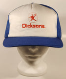 Vintage Dickson's Blue and White Snapback Mesh Trucker Cap Hat