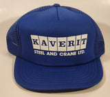 Vintage Kaverit Steel and Crane Ltd. Dark Blue Snapback Mesh Trucker Cap Hat
