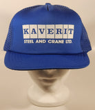 Vintage Kaverit Steel and Crane Ltd. Dark Blue Snapback Mesh Trucker Cap Hat