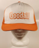 Vintage Goodall Rubber Company Orange and White Snapback Mesh Trucker Cap Hat