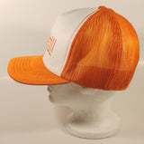 Vintage Goodall Rubber Company Orange and White Snapback Mesh Trucker Cap Hat