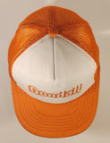 Vintage Goodall Rubber Company Orange and White Snapback Mesh Trucker Cap Hat