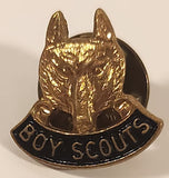 Vintage Scouts Canada Boy Scouts Wolf Cubs Gold Tone Blue Enamel Metal Lapel Pin