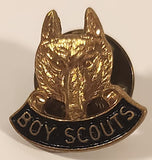Vintage Scouts Canada Boy Scouts Wolf Cubs Gold Tone Blue Enamel Metal Lapel Pin