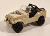 1992 Hot Wheels Roll Patrol Jeep CJ Trailbuster Beige Tan-Grey Die Cast Toy Car Vehicle
