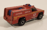 1978 Hot Wheels Emergency Squad Rescue Ranger Red Fire Truck Die Cast Toy Car Vehicle - BW - Blue Lights - Hong Kong