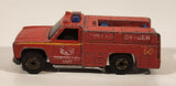 1978 Hot Wheels Emergency Squad Rescue Ranger Red Fire Truck Die Cast Toy Car Vehicle - BW - Blue Lights - Hong Kong