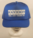 Vintage Kaverit Steel and Crane Ltd. Dark Blue Snapback Mesh Trucker Cap Hat