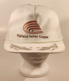 Vintage Highland Valley Copper White Snapback Mesh Trucker Cap Hat