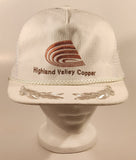 Vintage Highland Valley Copper White Snapback Mesh Trucker Cap Hat