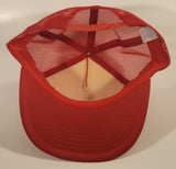 Vintage British Columbia Children's Hospital 2nd Annual Fishing Derby June 10, 1990 Curtis Lumber Kask Bros. Ready Mix Red Snapback Mesh Trucker Cap Hat