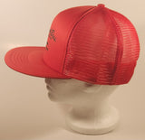 Vintage British Columbia Children's Hospital 2nd Annual Fishing Derby June 10, 1990 Curtis Lumber Kask Bros. Ready Mix Red Snapback Mesh Trucker Cap Hat