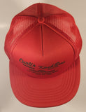 Vintage British Columbia Children's Hospital 2nd Annual Fishing Derby June 10, 1990 Curtis Lumber Kask Bros. Ready Mix Red Snapback Mesh Trucker Cap Hat