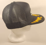 Vintage 1980s International Insignia SWAT Black Snapback Mesh Trucker Cap Hat