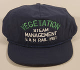 Vintage Vegetation Steam Management E & N Rail 1991 Dark Blue Snapback Trucker Cap Hat