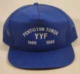 Vintage 1969 to 1995 YYF Penticton Tower Blue Snapback Mesh Trucker Cap Hat