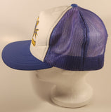 Vintage QCWA Quarter Century Wireless Association Blue and White Snapback Mesh Trucker Cap Hat