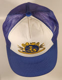 Vintage QCWA Quarter Century Wireless Association Blue and White Snapback Mesh Trucker Cap Hat