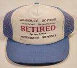 Vintage Retired Light Blue and White Snapback Mesh Trucker Cap Hat