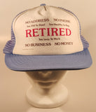 Vintage Retired Light Blue and White Snapback Mesh Trucker Cap Hat