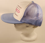 Vintage Retired Light Blue and White Snapback Mesh Trucker Cap Hat
