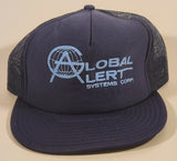 Vintage Global Alert Systems Corp. Dark Blue Snapback Mesh Trucker Cap Hat