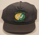 Vintage Western Hatchery Black Snapback Trucker Cap Hat