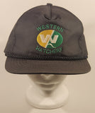 Vintage Western Hatchery Black Snapback Trucker Cap Hat