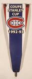 NHL Montreal Canadian Coupe Stanley Cup 1992-93 Plastic 6 1/2" Plastic Triangle Banner Toy