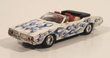 2004 New Ray 1979 Oldsmobile Cutlass 4-4-2 Convertible White with Blue Flames 1/43 Scale Die Cast Toy Car Vehicle