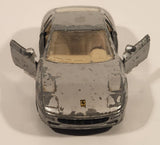 Maisto Shell Ferrari 456GT 1/39 Scale Silver Pull Back Die Cast Toy Car Vehicle with Opening Doors
