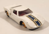 Vintage 1965 Lesney Matchbox Series No. 41 Ford G.T. White Die Cast Toy Car Vehicle