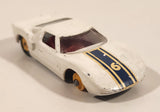Vintage 1965 Lesney Matchbox Series No. 41 Ford G.T. White Die Cast Toy Car Vehicle