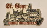 St. Goar Burg Rheinfels 1 1/2" x 2 5/8" Rubber Fridge Magnet