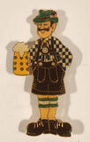 Oktoberfest Bavarian German Man Holding Beer Stein 1 1/8" x 2 1/4" Enamel Metal Fridge Magnet
