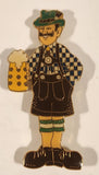 Oktoberfest Bavarian German Man Holding Beer Stein 1 1/8" x 2 1/4" Enamel Metal Fridge Magnet